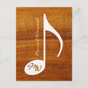 Carte Postale note de musique personnalisée sur bois