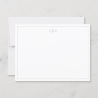 Carte Postale Note minimaliste sophistiquée gris et blanc doux