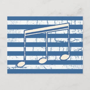 Carte Postale note musicale blanche