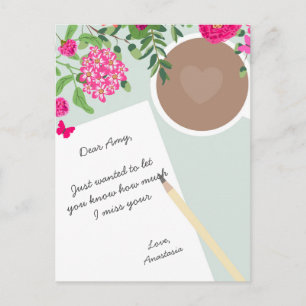 Carte Postale Note personnelle personnalisée pour meilleure amie
