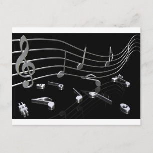 Carte Postale Noten, Musik, schwarz