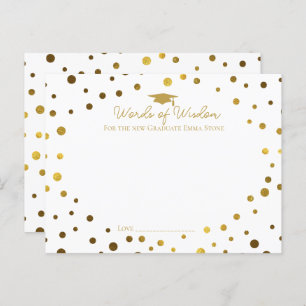 Carte Postale notes d'avis de sagesse pour diplômé