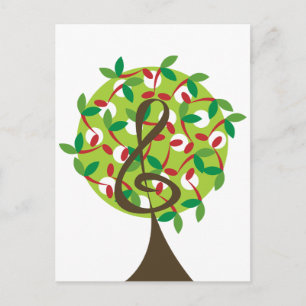 Carte Postale Notes de cerisier musicales en treble Arbre fantai
