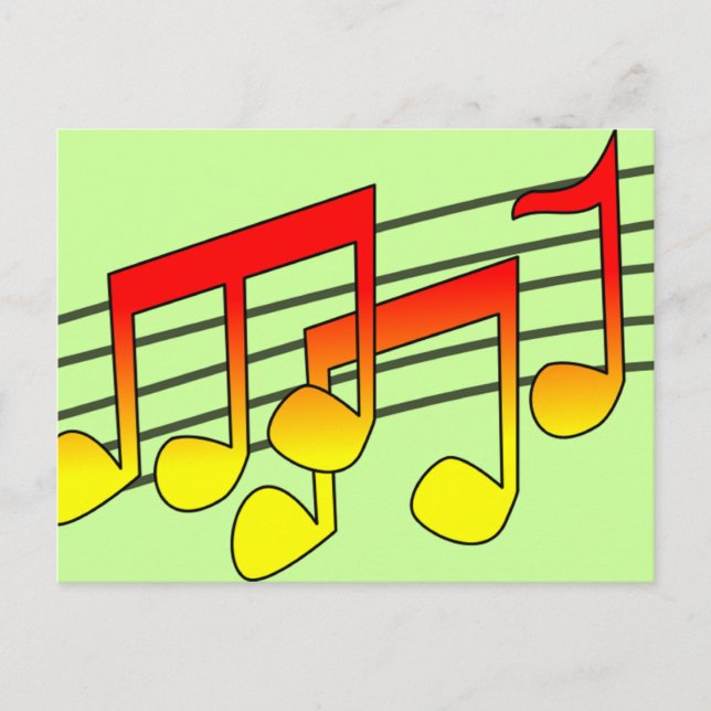 Carte Postale Notes de Musique (Devant)