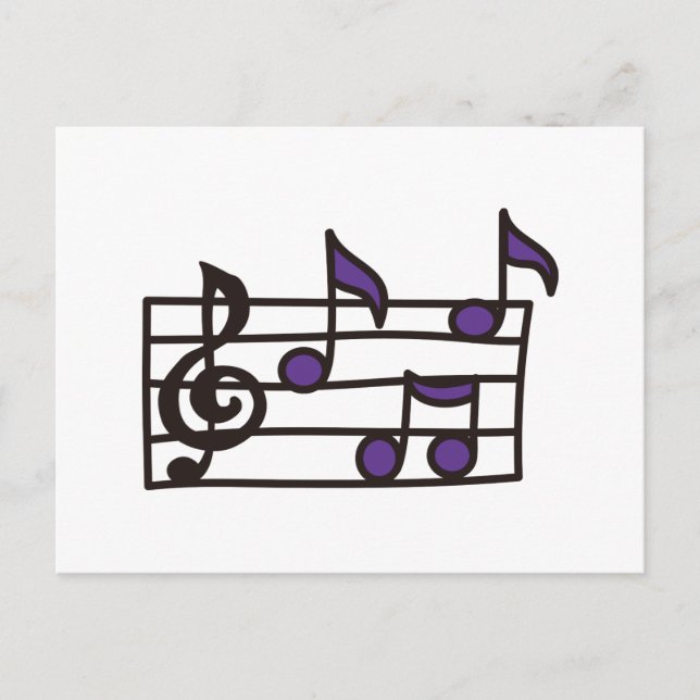 Carte Postale Notes de musique (Devant)