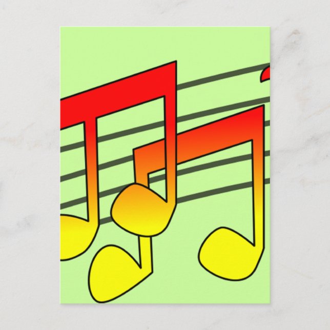 Carte Postale Notes de Musique (Devant)