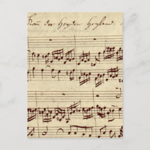 Carte Postale Notes de musique ancienne - Feuille de musique Bac