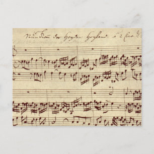 Carte Postale Notes de musique ancienne - Feuille de musique Bac