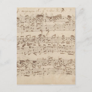 Carte Postale Notes de musique ancienne - Feuille de musique Bac