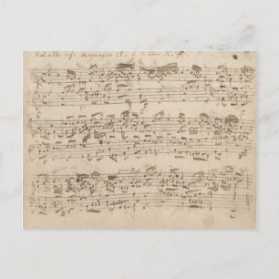Carte Postale Notes de musique ancienne - Feuille de musique Bac