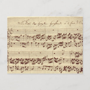 Carte Postale Notes de musique ancienne - Feuille de musique Bac