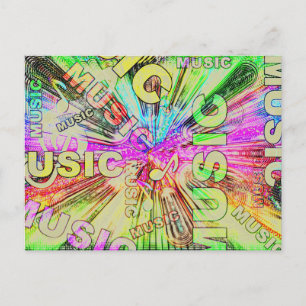Carte Postale Notes de musique colorée