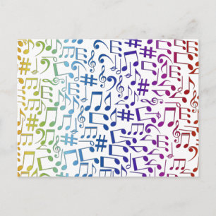 Carte Postale Notes de musique colorées Musiciens Amateurs de mu