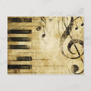 Carte Postale Notes de musique de piano