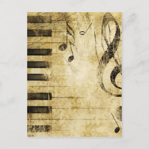 Carte Postale Notes de musique de piano