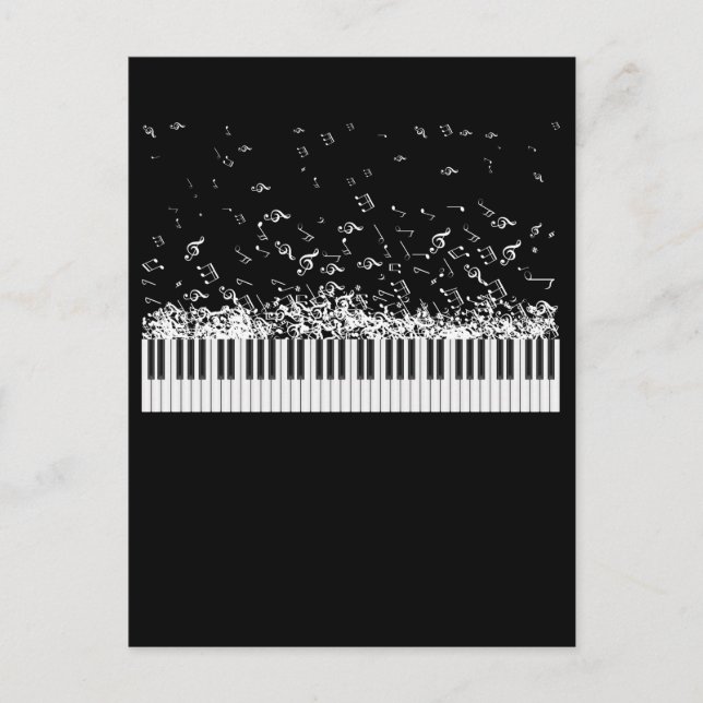 Carte Postale Notes de musique de piano Musicien Instrument Pian (Devant)