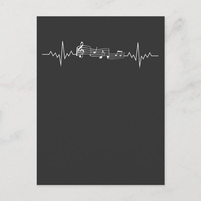 Carte Postale Notes de musique du personnel Heartbeat to Music N (Devant)