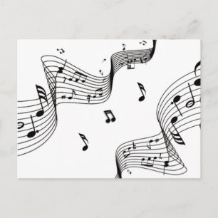 Carte Postale Notes de musique sur blanc 
