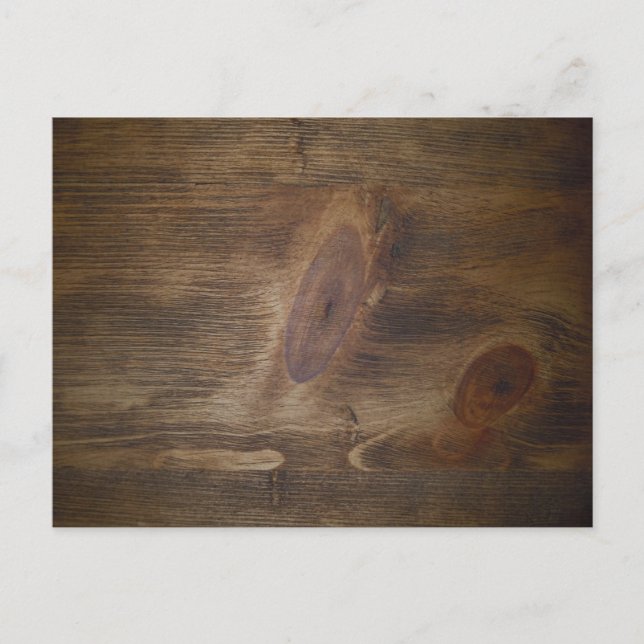 Carte Postale Notes de nouage Papeterie en bois rustique Brown (Devant)