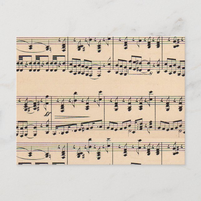 Carte Postale Notes de partition vintage (Devant)