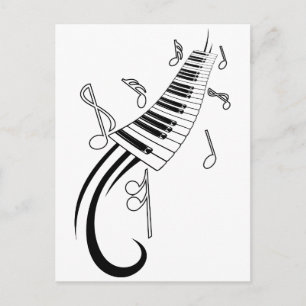 Carte Postale Notes de piano et de musique