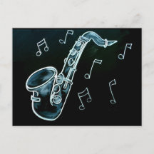 Notes de saxophone et de musique