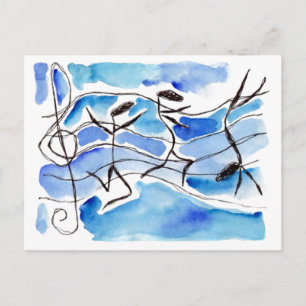 Carte Postale Notes musicales Come to Life La musique ajoute de
