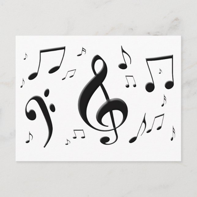 Carte postale Notes musicales en bulle (Devant)