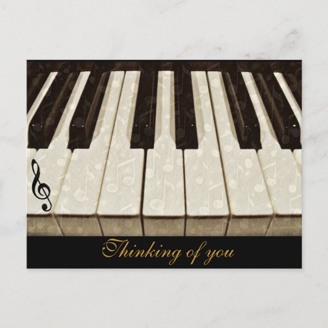 Carte Postale Notes musicales et touches_ (Devant)