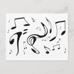 Carte postale Notes musicales tordues