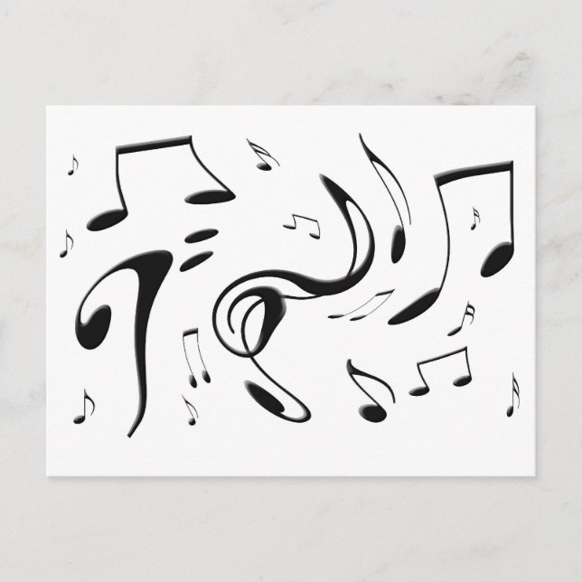 Carte postale Notes musicales tordues (Devant)