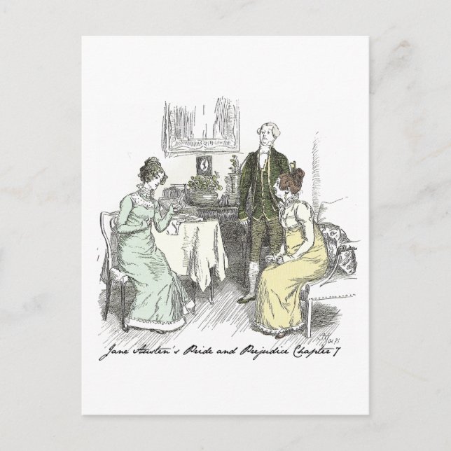 Carte Postale Notes Netherfield - Jane Austen Pride & Prejudice (Devant)
