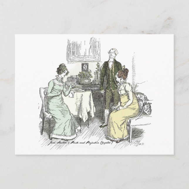 Carte Postale Notes Netherfield - Jane Austen Pride & Prejudice (Devant)