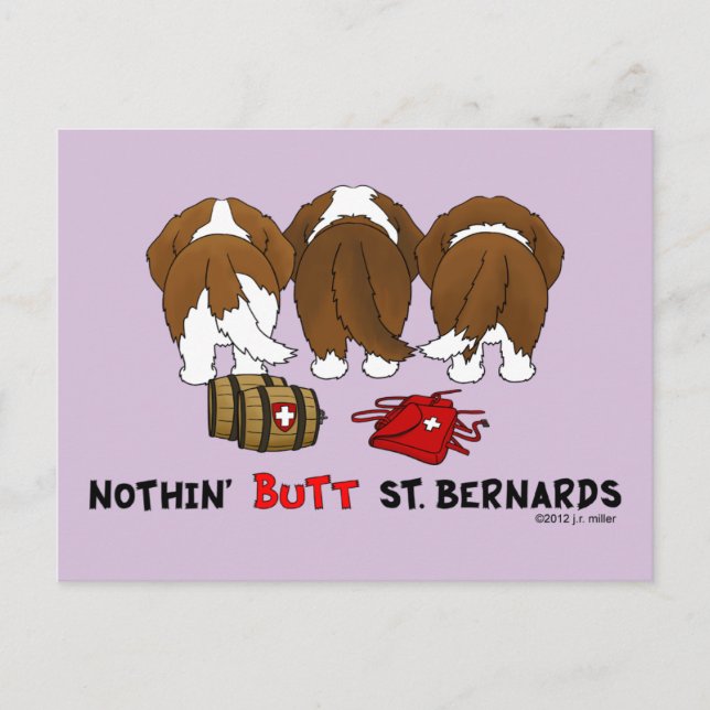 Carte Postale Nothin' Butt St Bernards (Devant)