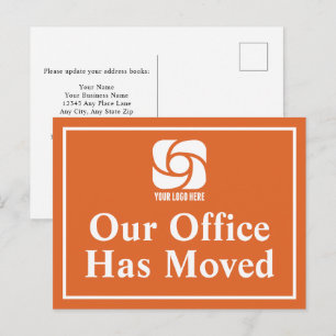 Carte Postale Notre agence a déménagé Logo Orange Business
