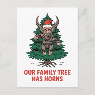 Carte Postale Notre arbre généalogique a des cornes Funny Krampu