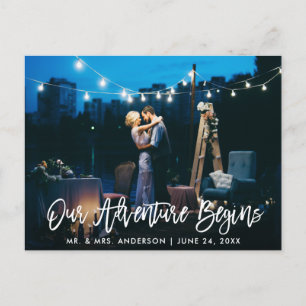 Carte Postale Notre aventure commence Écriture pinceau Mariage R