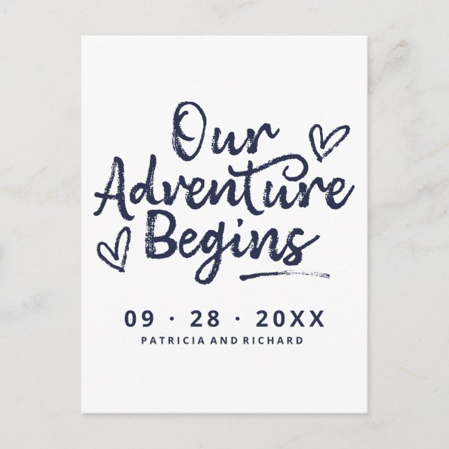 Carte Postale Notre aventure commence Enregistrez la date Non ph (Devant)