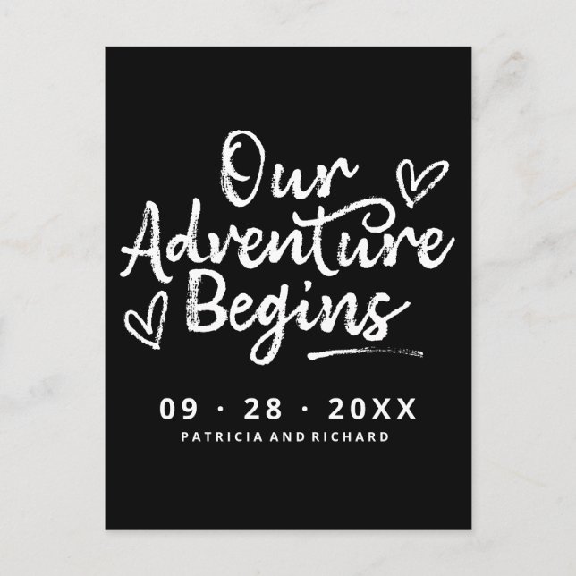 Carte Postale Notre aventure commence Enregistrez la date Non ph (Devant)