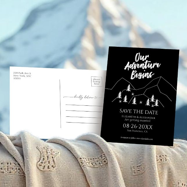 Carte Postale Notre Aventure Commence Le Mariage Forestier Écono (Créateur téléchargé)