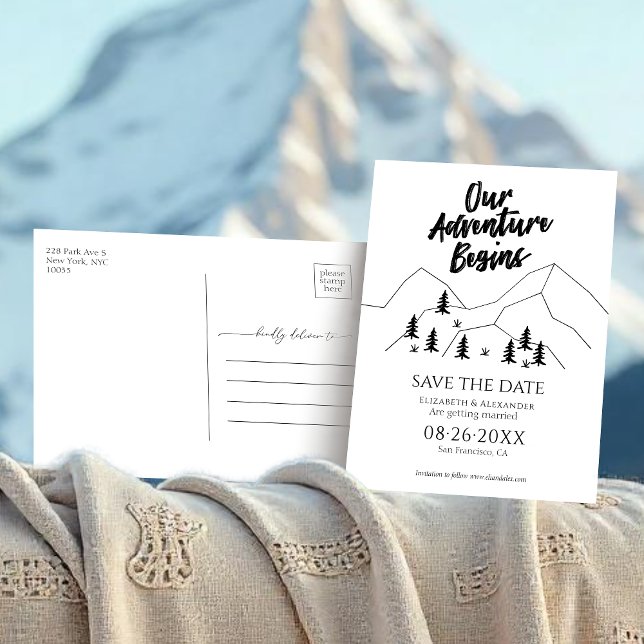 Carte Postale Notre Aventure Commence Le Mariage Forestier Écono (Créateur téléchargé)