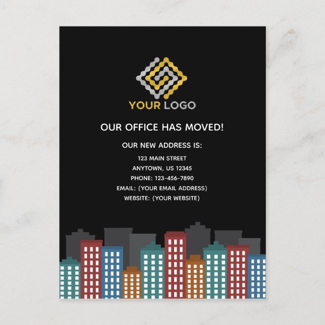 Carte Postale Notre Bureau A Déplacé Le Changement D'Adresse (Devant)