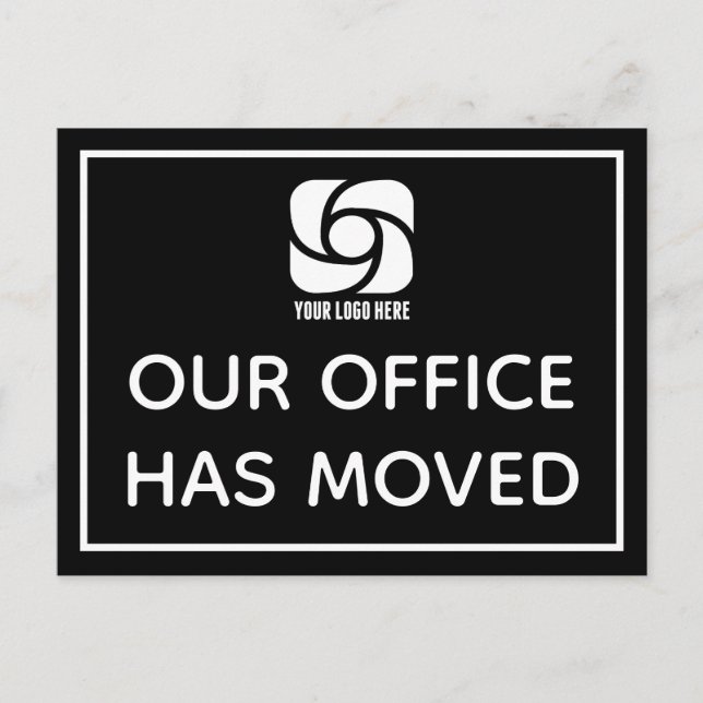 Carte Postale Notre Bureau A Déplacé Le Logo Professionnel Perso (Devant)
