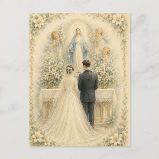 Carte Postale Notre-Dame de Grâce Bénédictions de mariage cathol (Devant)