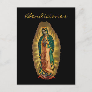 Carte Postale Notre-Dame de Guadalupe Bendiciones Mexicain Hispa