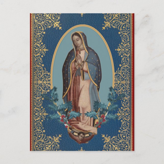 Carte Postale Notre-Dame de Guadalupe Vierge Marie Feliz Navidad (Devant)