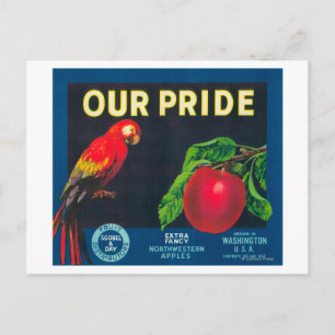 Carte Postale Notre Étiquette Apple Pride - État de Washington