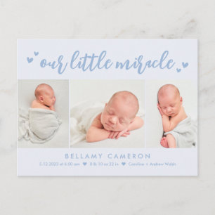 Carte Postale Notre Miracle Editable Color Baby Faire-part de na