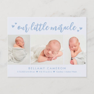 Carte Postale Notre Miracle Editable Color Baby Faire-part de na