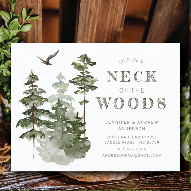 Carte Postale Notre nouveau cou des bois | Faire-part de déplace (Créateur téléchargé)